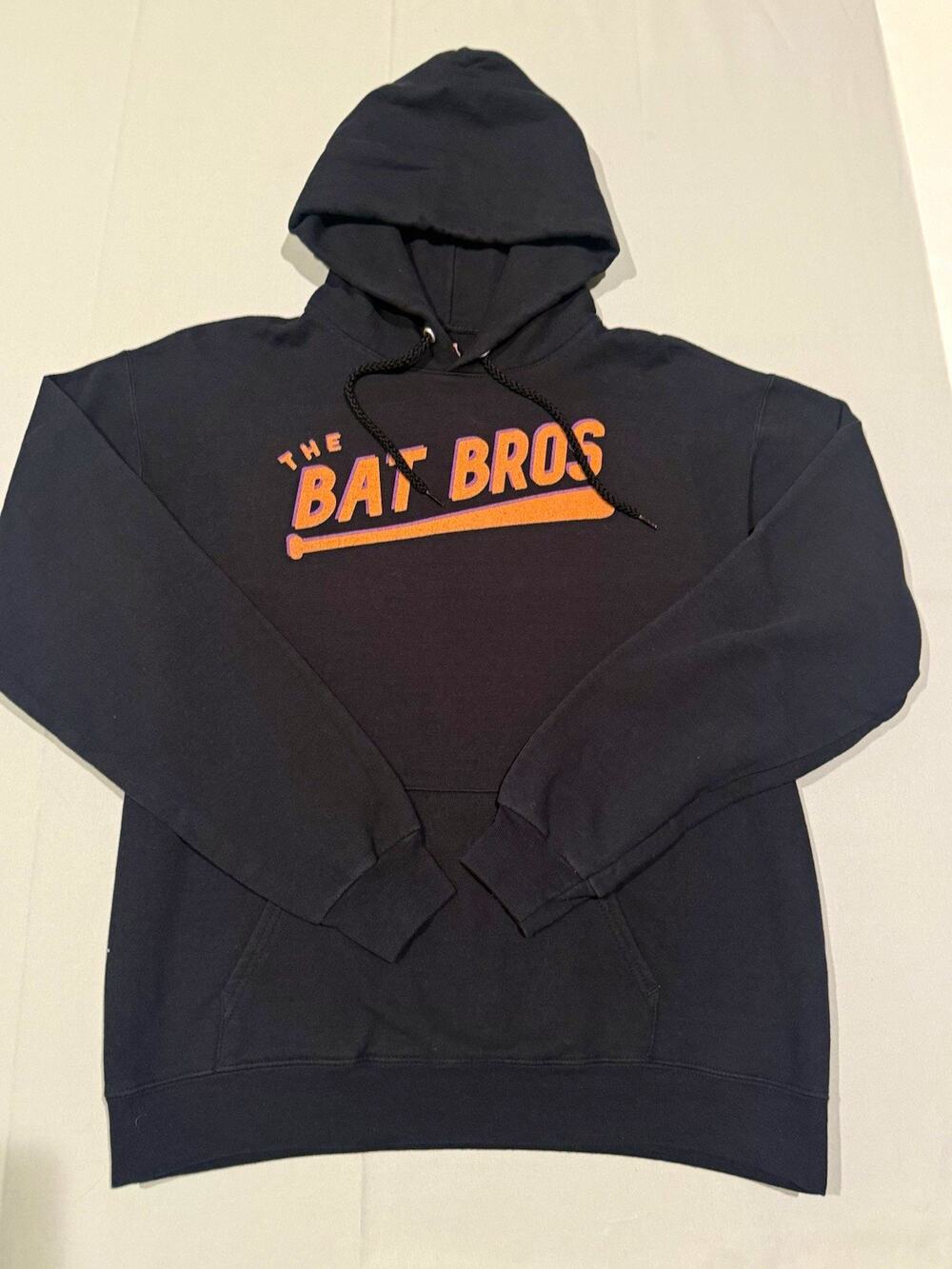 Hanes The Bat Bros Hoodie Mens M Black Graphic Fleece Pullover Drawstring